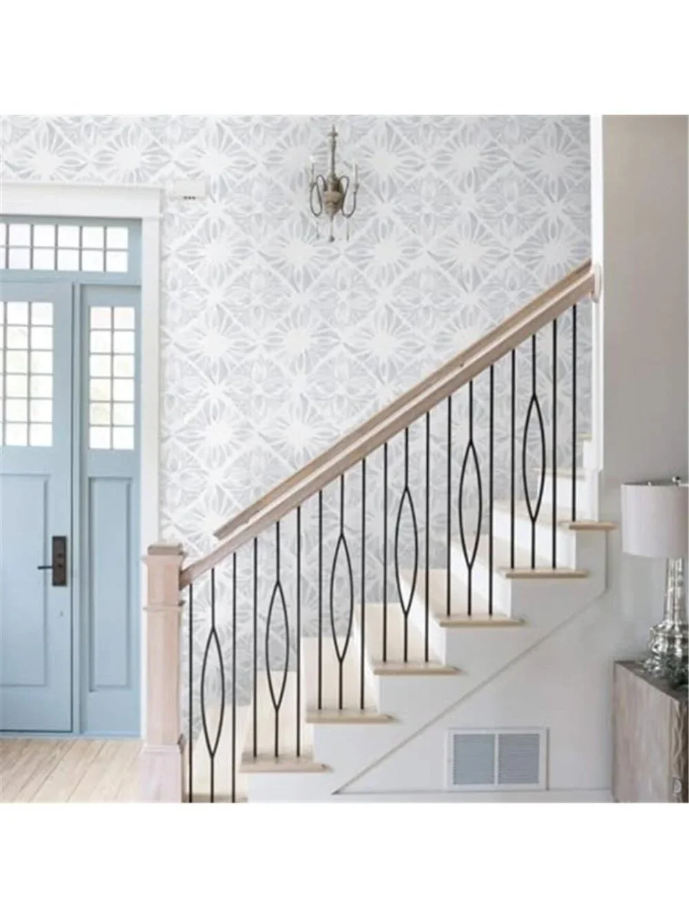 Peel Stick Wallpaper Blue White Coastal Boho Geometric Removable Waterproof